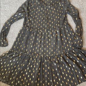 Black and gold foil dress